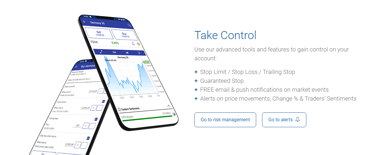 Homepage section - Text near Mobile Phones with trading platform