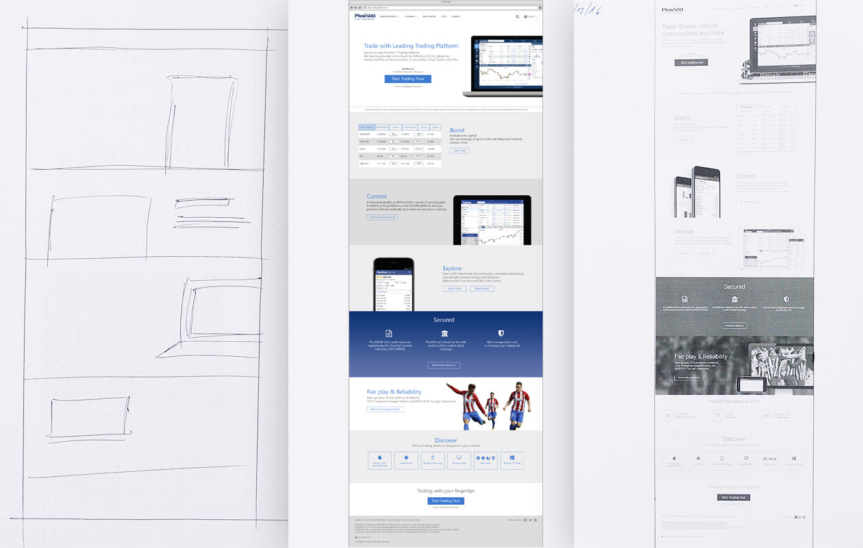 Homepage UX sketch version B