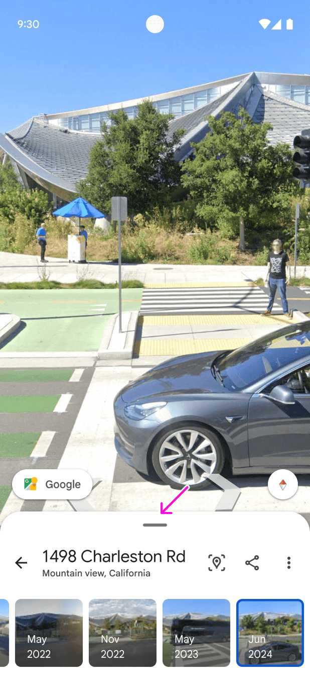 Google Earth Street View - Mobile App collapse thumbnails