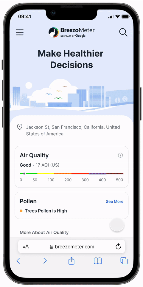 Breezometer web app redesign concept prototype animation
