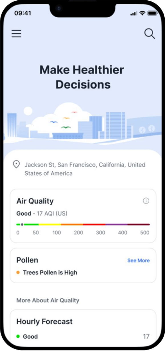 Breezometer Mobile Web App - Air Quality mockup
